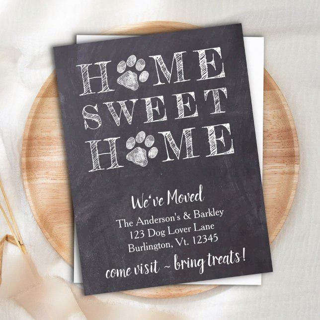 Rustic Home Sweet Home We've Moved Pet Moving Announcement Postcard (Creator Uploaded)