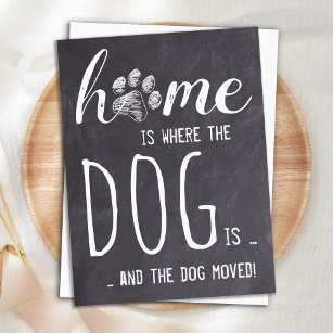 Rustic Home We've Moved Dog Moving Announcement Postcard