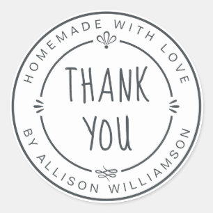 Rustic Homemade Apple Pie Black White Classic Round Sticker