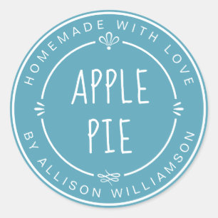 Rustic Homemade Apple Pie Maui Blue Classic Round Sticker