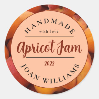 Rustic Homemade Apricot Jam Classic Round Sticker