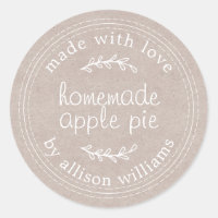 Rustic Homemade Baked Goods Apple Pie Kraft Paper