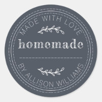 Rustic Homemade Baked Goods Jam Can Dark Blue