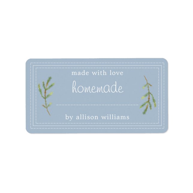 Rustic Homemade Baked Goods Jam Canning Blue Label (Front)