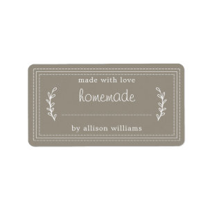 Rustic Homemade Baked Goods Jam Canning Grey Label