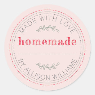 Rustic Homemade Baked Goods Jam Canning Modern Classic Round Sticker