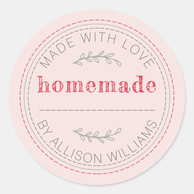 Rustic Homemade Baked Goods Jam Canning Modern Classic Round Sticker (Front)
