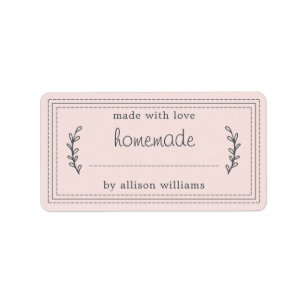 Rustic Homemade Baked Goods Jam Canning Pink Label