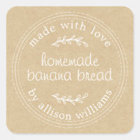 Rustic Homemade Banana Bread Kraft Paper