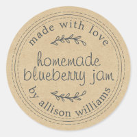 Rustic Homemade Blueberry Jam Canning Kraft Paper