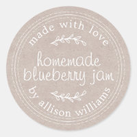 Rustic Homemade Blueberry Jam Canning Kraft Paper