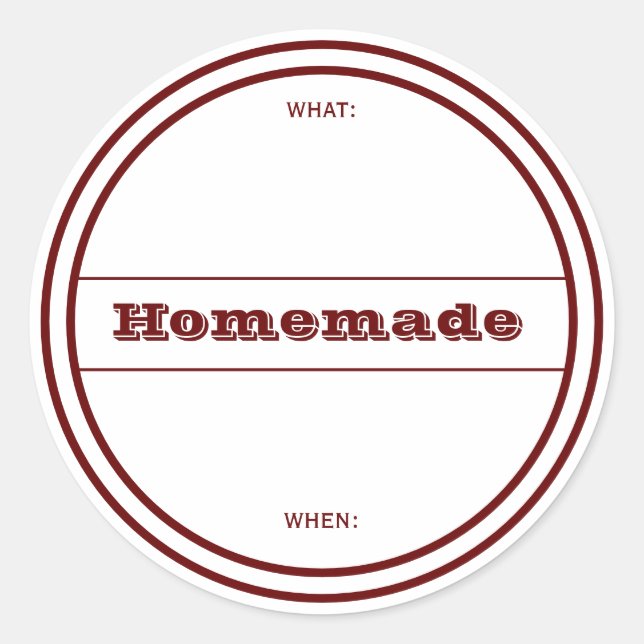 Rustic Homemade Canning Red Date Sticker Labels (Front)