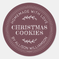 Rustic Homemade Christmas Cookies Burgundy