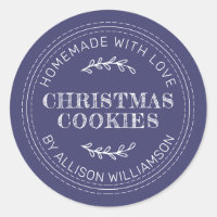 Rustic Homemade Christmas Cookies Navy Blue