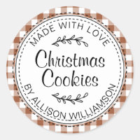 Rustic Homemade Christmas Cookies TerraCotta Check