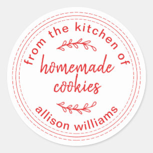 Rustic Homemade Cookies From the Kitchen of  Classic Round Sticker