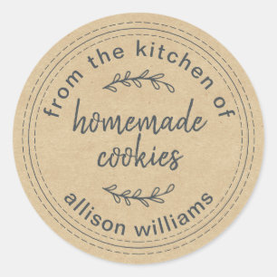 Rustic Homemade Cookies From the Kitchen of Kraft Classic Round Sticker