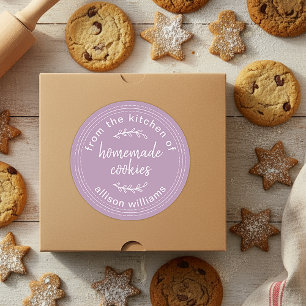 Rustic Homemade Cookies Lavender Classic Round Sticker