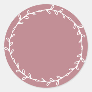 Rustic Homemade Dusty Rose Write On Classic Round Sticker