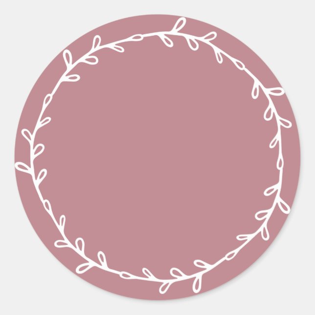 Rustic Homemade Dusty Rose Write On Classic Round Sticker (Front)