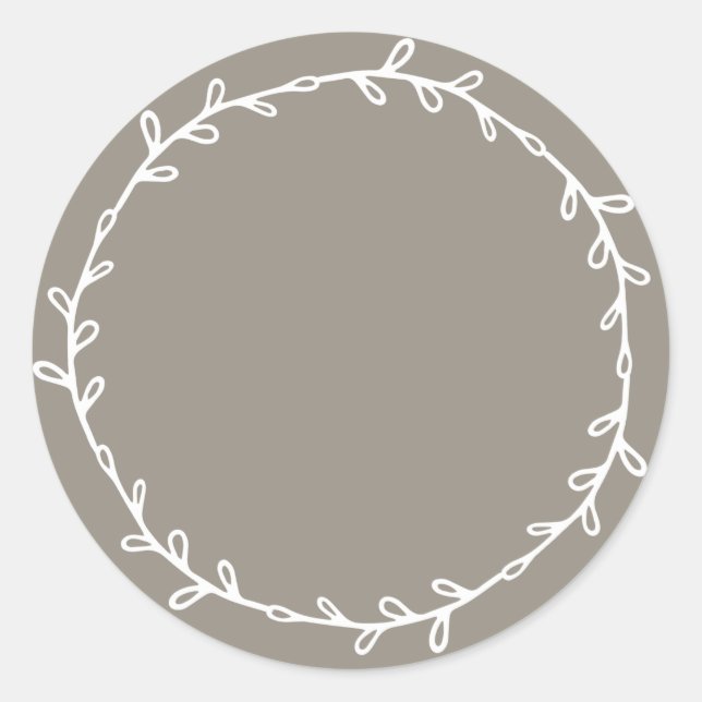 Rustic Homemade Felted Wool Grey Write On Classic Round Sticker (Front)