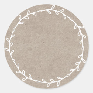 Rustic Homemade Jam Canning Kraft Paper Write On Classic Round Sticker
