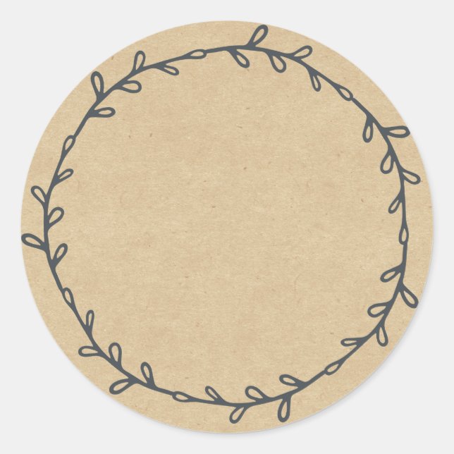 Rustic Homemade Jam Canning Kraft Paper Write On Classic Round Sticker (Front)