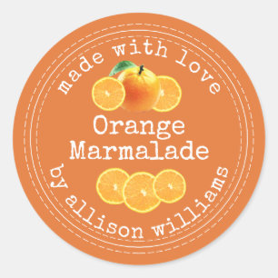 Rustic Homemade Orange Marmalade Classic Round Sticker
