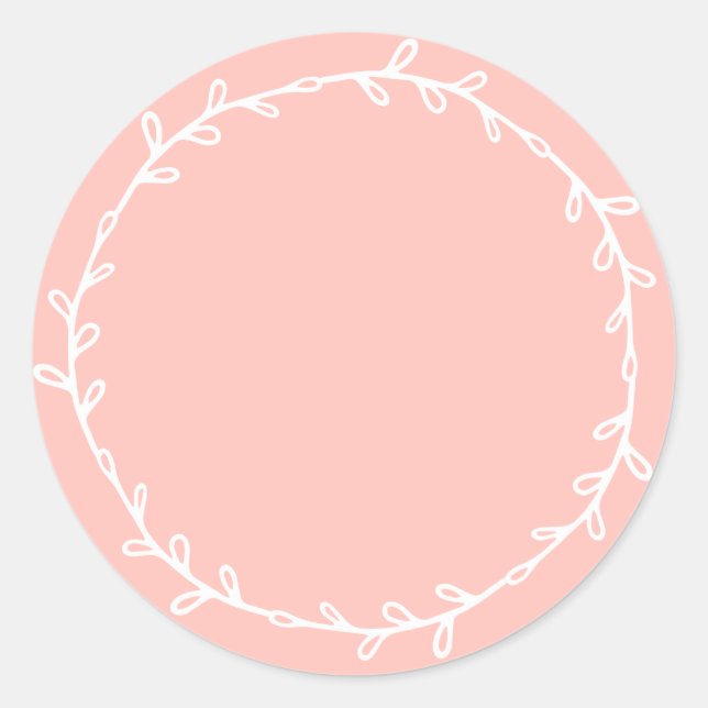 Rustic Homemade Pastel Pink Write On Classic Round Sticker (Front)