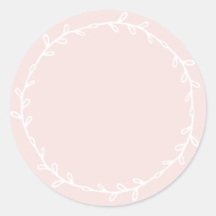 Rustic Homemade Pastel Pink Write On Classic Round Sticker