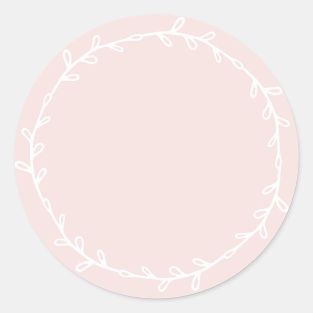 Rustic Homemade Pastel Pink Write On Classic Round Sticker (Front)