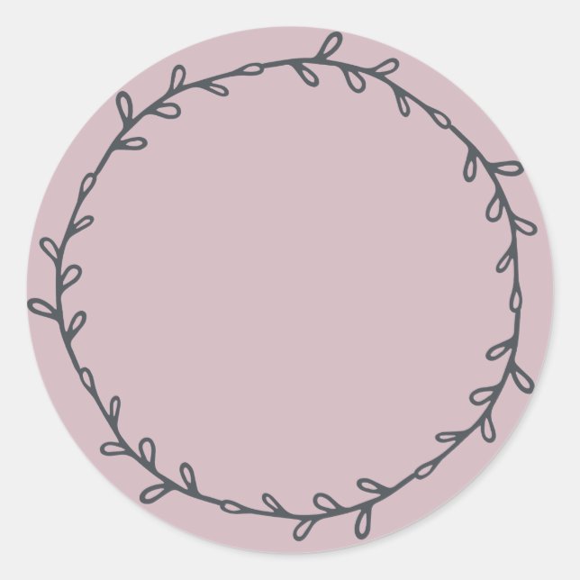 Rustic Homemade Pastel Purple Write On Classic Round Sticker (Front)