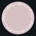 Rustic Homemade Pastel Purple Write On Classic Round Sticker<br><div class="desc">Rustic, simple and modern write on homemade sticker with a lovely white foliage wreath on a pastel purple background. Simply write your name and the product name on the label. Exclusively designed for you by Happy Dolphin Studio. If you need any help or matching products, please contact us at happydolphinstudio@outlook.com....</div>