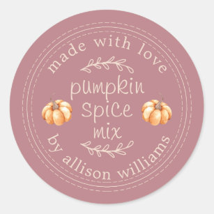 Rustic Homemade Pumpkin Spice Mix Dusty Rose Classic Round Sticker