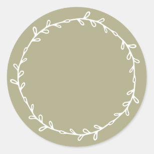 Rustic Homemade Sage Green Write On Classic Round Sticker