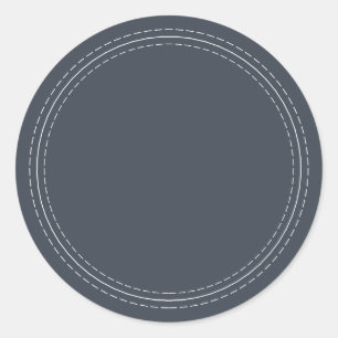 Rustic Homemade Simple Dark Blue Write On Classic Round Sticker