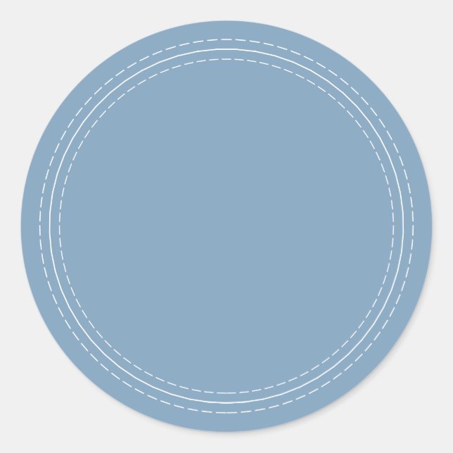 Rustic Homemade Simple Dusk Blue Write On Classic Round Sticker (Front)