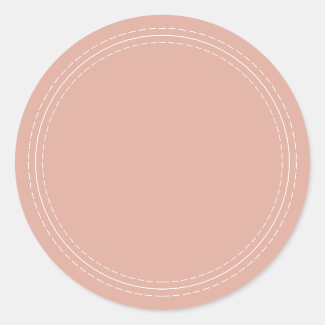 Rustic Homemade Simple Dusty Pink Write On Classic Round Sticker (Front)