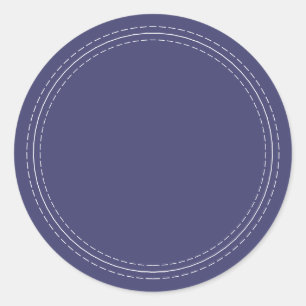 Rustic Homemade Simple Navy Blue Write On Classic Round Sticker