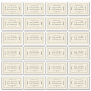 Rustic Homemade Soy Candle Label 24x Antique White
