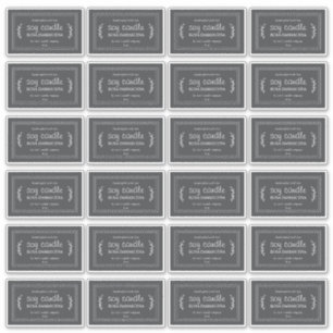 Rustic Homemade Soy Candle Labels 24x Jet Black