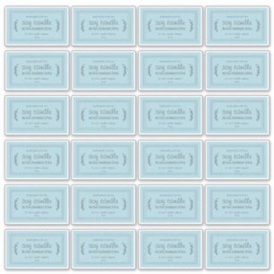 Rustic Homemade Soy Candle Labels 24x Light Blue