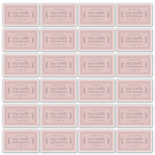 Rustic Homemade Soy Candle Labels 24x Silver Pink