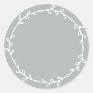 Rustic Homemade Storm Grey Write On Classic Round Sticker