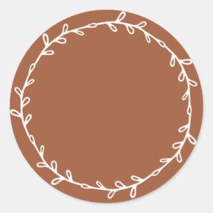 Rustic Homemade TerraCotta Write On Classic Round Sticker