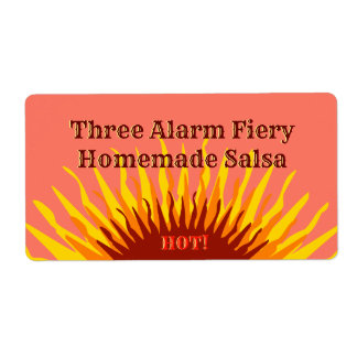 Rustic Homemade Three Alarm Hot Salsa Jar Label