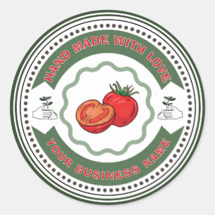 Rustic Homemade Tomato Sauce Classic Ro Round Sticker