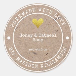 Rustic Homemade with Love    Soap Label