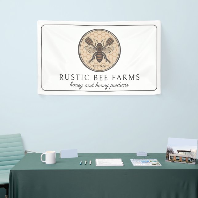 Rustic Honey Bee Beekeeper Apiary Banner (Tradeshow)