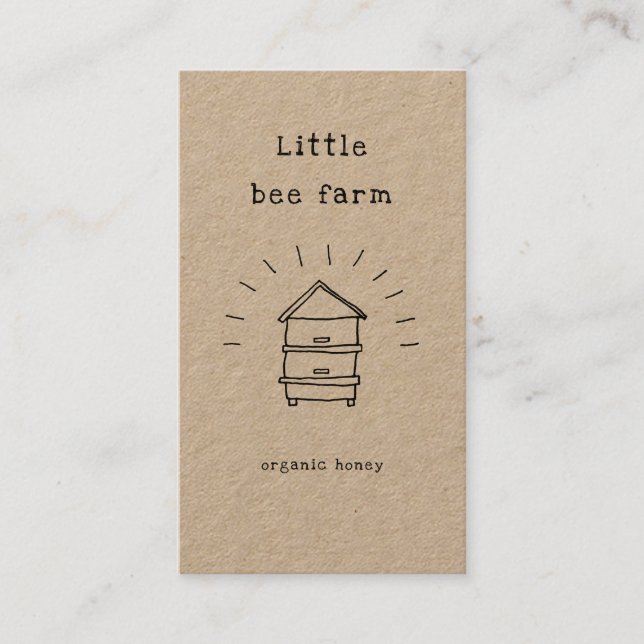 rustic honey doodle beehive kraft business card (Front)